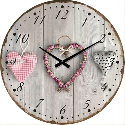 BUVU VM15A1009B Glass Wall Clocks, Handmade Hearts von BUVU