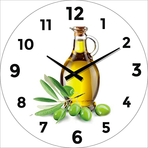 BUVU VM15A1217 Glass Wall Clocks, Olive Oil von BUVU