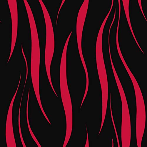 BUVU vinyl waterproof black and red design wallpaper 0.53x10m von BUVU