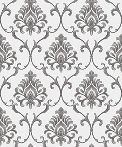 BUVU vinyl waterproof black and white design wallpaper 0.53x10m von BUVU