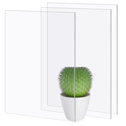BUYGOO 3 Stück A3 transparente Acrylplatten, 42 x 30 cm Acrylplatte Transparent, 2 mm Dicke Transparente Kunststoffplatte, Acrylplatte A3,für Dekoration Display Bilderrahmen Projektausstellung Malerei von BUYGOO