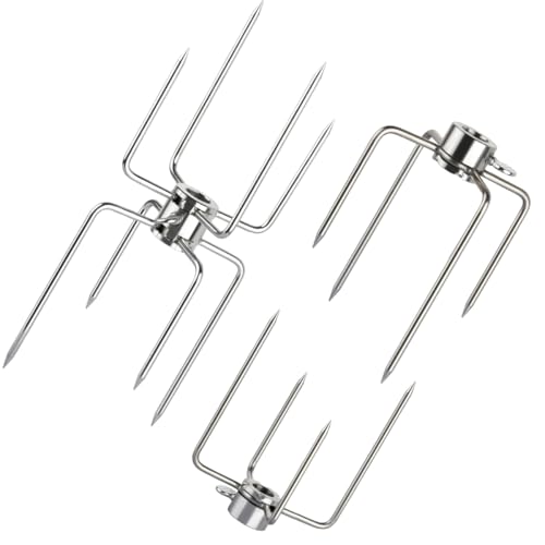 BUYGOO 3 Stück Fleischklammer für Drehspieß, 1 Doppel-Fleischklammer, 2 Vierzinken-Spieße, Fleischnadeln für Grillspieß Edelstahl, für 12 mm Sechseckige, 8–10 mm Quadratische & 13 mm Runde Grillspieße BUYGOO 3 Stück Fleischklammer für Drehspieß, 1 Doppel-Fleischklammer, 2 Vierzinken-Spieße, Fleischnadeln für Grillspieß Edelstahl, für 12 mm Sechseckige, 8–10 mm Quadratische & 13 mm Runde Grillspieße von BUYGOO