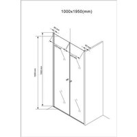 Maja Nischentür Nische Dusche Höhe 195 cm / 6 mm / Nische Duschtür Pendeltür / Variantenwahl 100x195cm - Transparent von BUYLANDO.SHOP