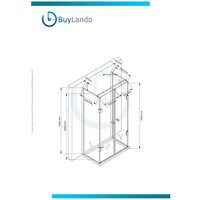 Buylando.shop - u Form Duschkabine Emma 100x90x195cm / 8mm / ohne Duschtasse - Transparent von BUYLANDO.SHOP