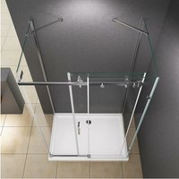 U-Form Duschkabine Schiebesystem Ida 120x90x195 cm ohne Duschtasse - Transparent - Buylando.shop von BUYLANDO.SHOP