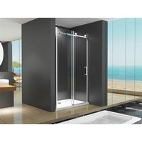 Viktoria 150x195 cm Nischendusche mit Schiebetür - Silber Beschläge - Buylando Viktoria 150x195 cm Nischendusche mit Schiebetür - Silber Beschläge - Buylando von BUYLANDO