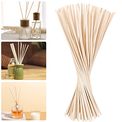 BUZIFU 100 STK Diffusor Stäbchen 30 * 0.3cm Rattanstäbchen Raumduft Duftstäbchen Hellgelb Aroma Diffuser Stäbchen Reed Diffuser Sticks Natürlicher Diffusorstäbchen für Ätherische Öle im Home Spa von BUZIFU