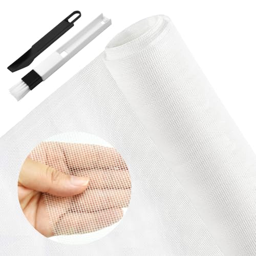 BUZIFU Fliegengitter Fenster 90 x 220 cm Insektenschutz Meterware Fiberglas-Fliegengitter Gewebe Fliegenvorhang Moskitonetz mit Fensterputzbürste, Schutz gegen Mücken für Fenster und Türen (Weiß) BUZIFU Fliegengitter Fenster 90 x 220 cm Insektenschutz Meterware Fiberglas-Fliegengitter Gewebe Fliegenvorhang Moskitonetz mit Fensterputzbürste, Schutz gegen Mücken für Fenster und Türen (Weiß) von BUZIFU