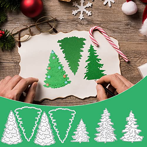 BUZIFU 7 Stück Stanzschablone Set Weihnachtsbaum Metall Stanzungen Weihnachten Metall stanzt Frohe Weihnachten Baum Stanzschablonen Stanzformen für Weihnachten DIY Scrapbooking Karte machen Handwerk von BUZIFU