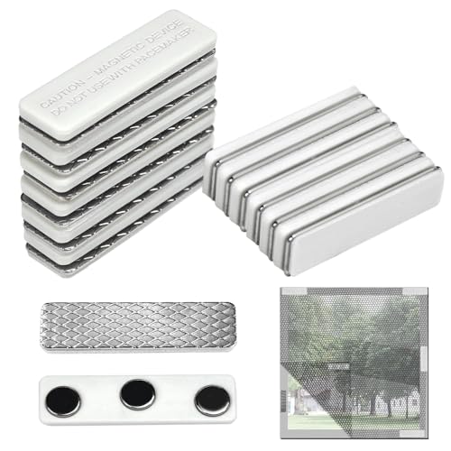 BUZIFU Fliegengitter Clips 12 Stück Magnete für Fliegengitter Fenster Selbstklebende Clips Fensterclip mit Magnet Magnetische Fensterklammern für Fensterscheiben-kein Bohren oder Schrauben (Weiß) von BUZIFU