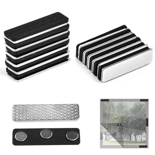 BUZIFU Fliegengitter Clips 12 Stück Magnete für Fliegengitter Fenster Selbstklebende Clips Fensterclip mit Magnet Magnetische Fensterklammern für Fensterscheiben-kein Bohren oder Schrauben (Schwarz) von BUZIFU