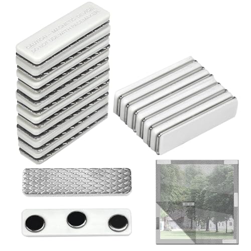 BUZIFU Fliegengitter Clips 16 Stück Magnete für Fliegengitter Fenster Selbstklebende Clips Fensterclip mit Magnet Magnetische Fensterklammern für Fensterscheiben-kein Bohren oder Schrauben (Weiß) von BUZIFU