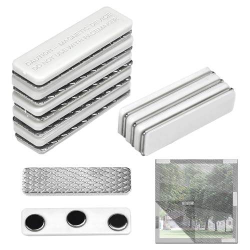 BUZIFU Fliegengitter Clips 8 Stück Magnete für Fliegengitter Fenster Selbstklebende Clips Fensterclip mit Magnet Magnetische Fensterklammern für Fensterscheiben-kein Bohren oder Schrauben (Weiß) von BUZIFU