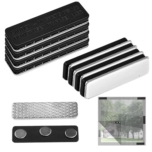 BUZIFU Fliegengitter Clips 8 Stück Magnete für Fliegengitter Fenster Selbstklebende Clips Fensterclip mit Magnet Magnetische Fensterklammern für Fensterscheiben-kein Bohren oder Schrauben (Schwarz) von BUZIFU
