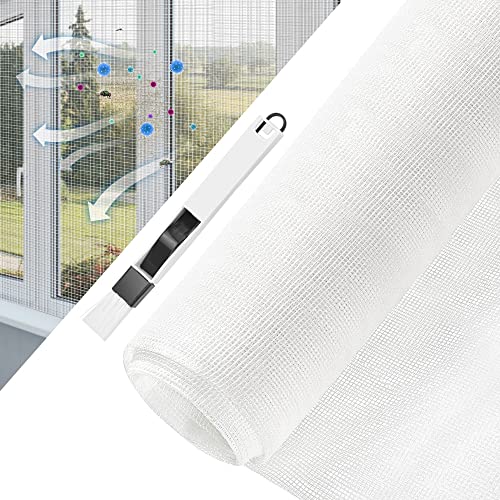 BUZIFU Fliegengitter Fenster 120 x 250 cm Insektenschutz Meterware Fiberglas-Fliegengitter Gewebe Fliegenvorhang Moskitonetz mit Fensterputzbürste, Schutz gegen Mücken für Fenster und Türen (Weiß) BUZIFU Fliegengitter Fenster 120 x 250 cm Insektenschutz Meterware Fiberglas-Fliegengitter Gewebe Fliegenvorhang Moskitonetz mit Fensterputzbürste, Schutz gegen Mücken für Fenster und Türen (Weiß) von BUZIFU