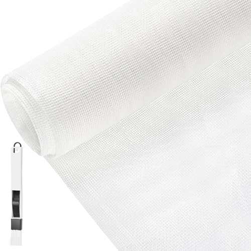 BUZIFU Fliegengitter Fenster 150x 270 cm Insektenschutz Meterware Fiberglas-Fliegengitter Gewebe Fliegenvorhang Moskitonetz mit Fensterputzbürste, Schutz gegen Mücken für Fenster und Türen (Weiß) von BUZIFU