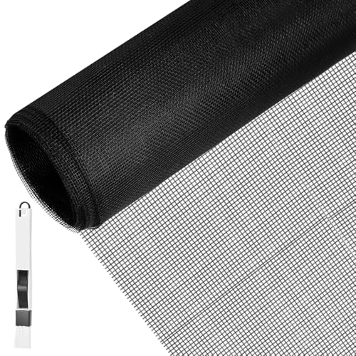 BUZIFU Fliegengitter Meterware, Fiberglas-Fliegengitter Gewebe, 150x 270 cm, Insektenschutz Gaze Fenster Mesh mit Fensterputzbürste, Schutz gegen Mücken, UV-beständig für Fenster und Türen (Schwarz) BUZIFU Fliegengitter Meterware, Fiberglas-Fliegengitter Gewebe, 150x 270 cm, Insektenschutz Gaze Fenster Mesh mit Fensterputzbürste, Schutz gegen Mücken, UV-beständig für Fenster und Türen (Schwarz) von BUZIFU