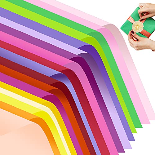 BUZIFU Seidenpapier 72 Blatt Geschenkpapier 18 Farben bastelpapier Blumen Papier Transparentpapier Buntes Papier Multi Farbige Papier Seidenpapier für Geburstag, Weinachtensgechenk, DIY Deko, 50*70CM von BUZIFU