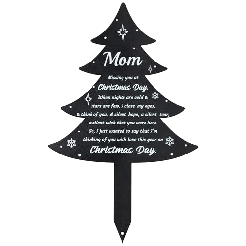 BUoonyer Weihnachts-Grabschmuck für Friedhof – Mutter, Metall-Gedenkmarkierungen, Weihnachtsbaum, Garten, Trauerschild, Gedenktafel für Mutter, Grabschmuck, Dekoration für den Außenbereich, Hof BUoonyer Weihnachts-Grabschmuck für Friedhof – Mutter, Metall-Gedenkmarkierungen, Weihnachtsbaum, Garten, Trauerschild, Gedenktafel für Mutter, Grabschmuck, Dekoration für den Außenbereich, Hof von BUoonyer