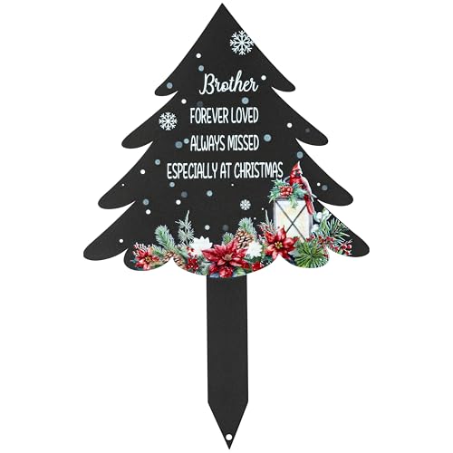 BUoonyer Weihnachtsstecker Gräber Friedhofsdekorationen – Bruder Metall Gedenkmarker, Junge Friedhof, Trauerschild, Weihnachtsbaum, Kardinäle, Gedenkstätte, Grabdekoration, Schild für den Außenbereich BUoonyer Weihnachtsstecker Gräber Friedhofsdekorationen – Bruder Metall Gedenkmarker, Junge Friedhof, Trauerschild, Weihnachtsbaum, Kardinäle, Gedenkstätte, Grabdekoration, Schild für den Außenbereich von BUoonyer