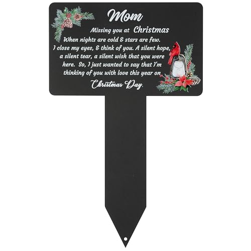 BUoonyer Weihnachtsstecker Gräber Friedhofsdekorationen – Mutter Metall Gedenkmarker, Mutter Friedhof Gedenktafel Gedenktafel Kardinäle Trauer Grabdekor Schild für Outdoor Hof Garten BUoonyer Weihnachtsstecker Gräber Friedhofsdekorationen – Mutter Metall Gedenkmarker, Mutter Friedhof Gedenktafel Gedenktafel Kardinäle Trauer Grabdekor Schild für Outdoor Hof Garten von BUoonyer
