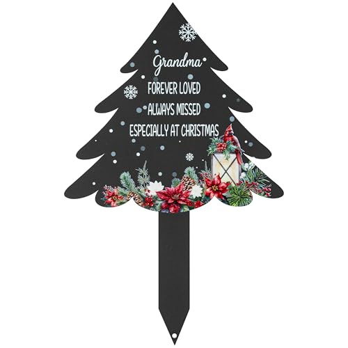BUoonyer Weihnachtsstecker Gräber Friedhofsdekorationen – Oma Metall Gedenkmarker, Großmutter Friedhof, Trauerschild, Weihnachtsbaum, Kardinäle, Gedenktafel für den Außenbereich BUoonyer Weihnachtsstecker Gräber Friedhofsdekorationen – Oma Metall Gedenkmarker, Großmutter Friedhof, Trauerschild, Weihnachtsbaum, Kardinäle, Gedenktafel für den Außenbereich von BUoonyer