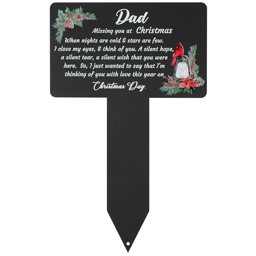 BUoonyer Weihnachtsstecker Gräber Friedhofsdekorationen – Vater Metall Gedenkmarkierungen Vater Friedhof Gedenktafel Gedenktafel Kardinäle Trauer Grabdekor Schild für Outdoor Hof Garten BUoonyer Weihnachtsstecker Gräber Friedhofsdekorationen – Vater Metall Gedenkmarkierungen Vater Friedhof Gedenktafel Gedenktafel Kardinäle Trauer Grabdekor Schild für Outdoor Hof Garten von BUoonyer