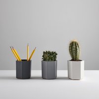 Hexagon Bambusfaser Töpfe - Moderne Schreibtisch Organizer Pflanzgefäße 3Er-Set Hexagon Bambusfaser Töpfe - Moderne Schreibtisch Organizer Pflanzgefäße 3Er-Set von BUproducts