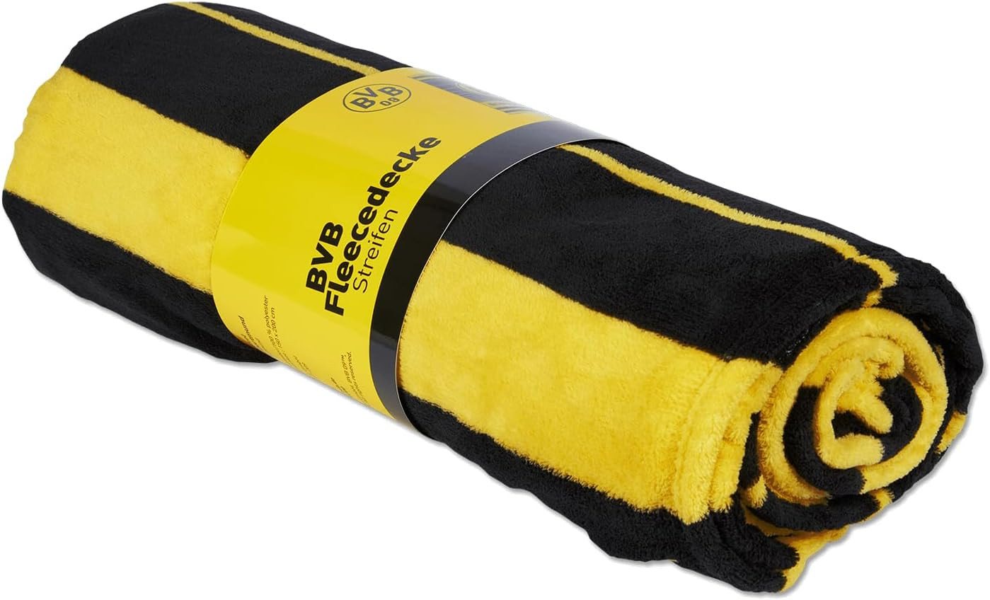 BVB MERCHANDISING Tagesdecke BVB Fleecedecke Streifen von BVB MERCHANDISING