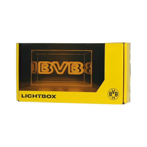 BVB Borussia Dortmund LED Lichtbox, Offizielles Merchandise, Gelb-Schwarz, Dekorative Beleuchtung von BVB