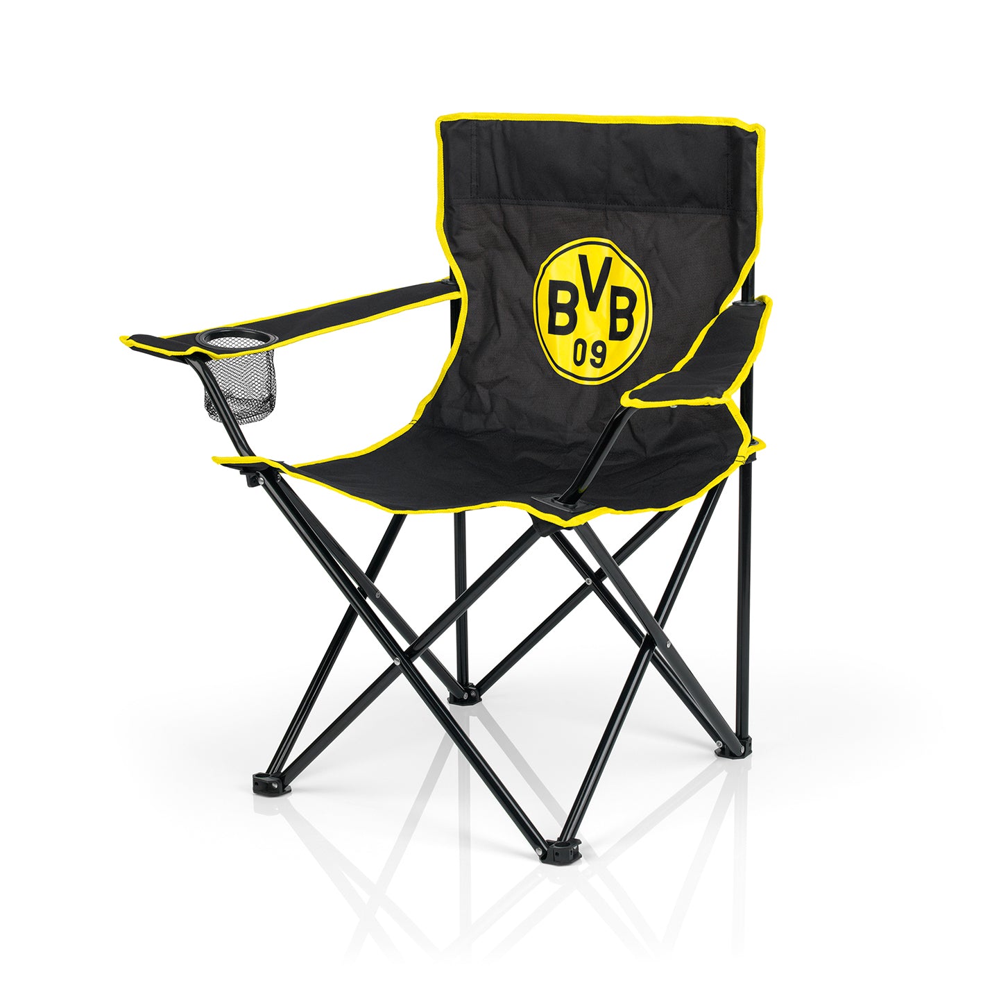 Campingstuhl faltbar - 80x50 cm - schwarz/gelb mit Logo von BVB