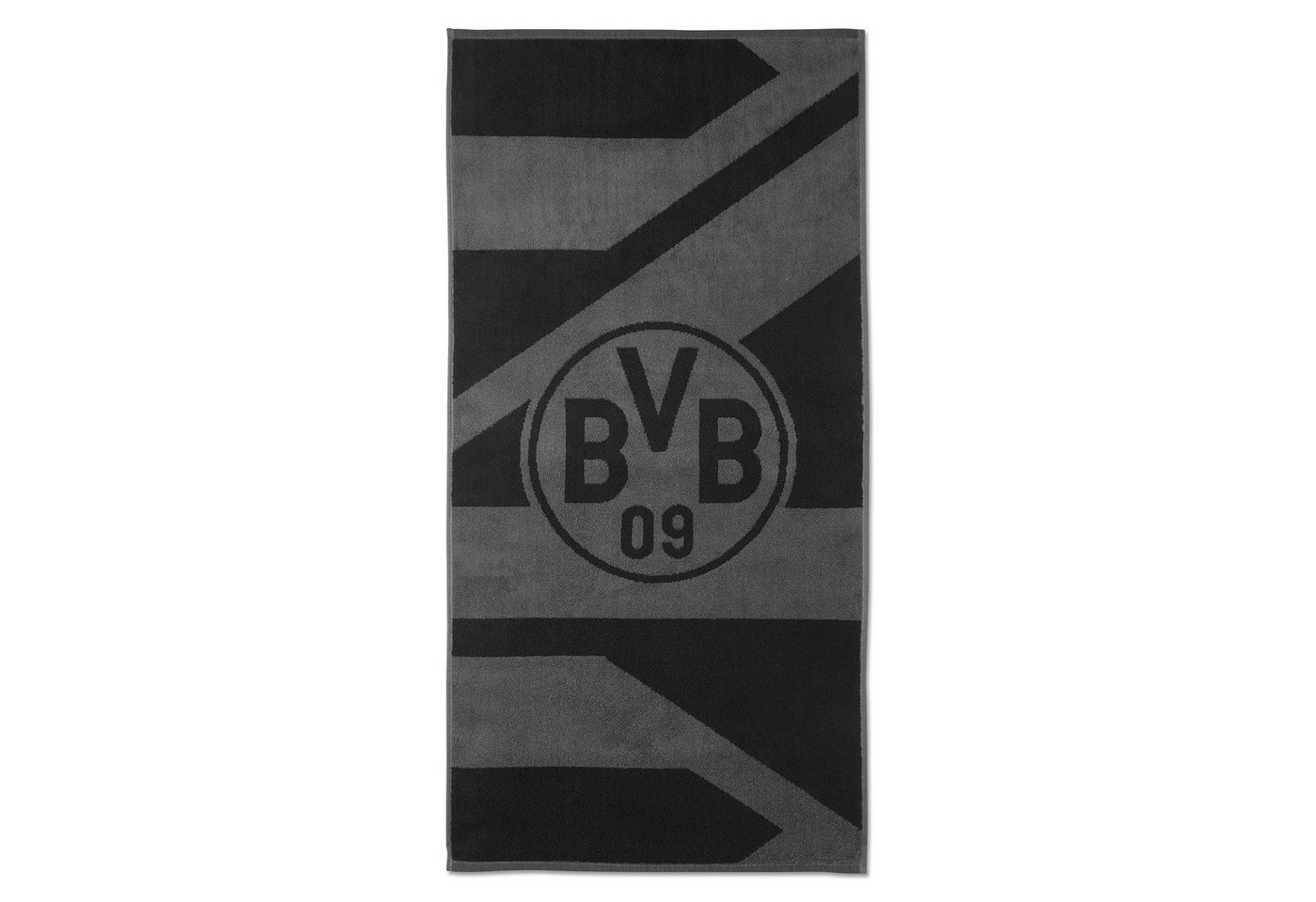 BVB Handtuch BVB Handtuch grau/schwarz 50x100 cm, Baumwolle (1-St) von BVB