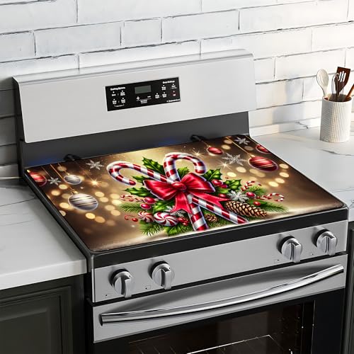 BVBOX Herdabdeckplatte für Elektroherd, 71,1 x 50,8 cm, Glas-Herdabdeckplatten für Gas, waschbar, dekorative Herdschutzmatte für Zuhause, Küche (Zuckerstäbchen, 71,1 x 50,8 cm) von BVBOX
