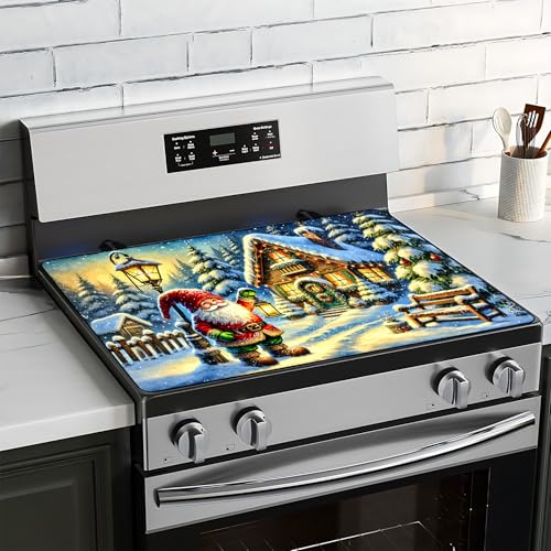 BVBOX Weihnachtliche Herdplattenabdeckung für Elektroherd, 71,1 x 50,8 cm, Glasherdabdeckplatten für Gas, waschbar, dekorative Herdschutzmatte für Zuhause, Küche (Weihnachtsmann-Iglu, 71,1 x 50,8 cm) BVBOX Weihnachtliche Herdplattenabdeckung für Elektroherd, 71,1 x 50,8 cm, Glasherdabdeckplatten für Gas, waschbar, dekorative Herdschutzmatte für Zuhause, Küche (Weihnachtsmann-Iglu, 71,1 x 50,8 cm) von BVBOX