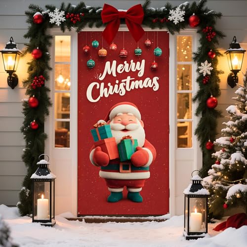 BVBOX Weihnachtstürabdeckung, 89,9 x 179,8 cm, Weihnachtsmann-Geschenk, Willkommens-Weihnachten, Haustürdekoration, dekoratives Weihnachtsbanner für Zuhause, Klassenzimmer, Weihnachtsdekoration BVBOX Weihnachtstürabdeckung, 89,9 x 179,8 cm, Weihnachtsmann-Geschenk, Willkommens-Weihnachten, Haustürdekoration, dekoratives Weihnachtsbanner für Zuhause, Klassenzimmer, Weihnachtsdekoration von BVBOX