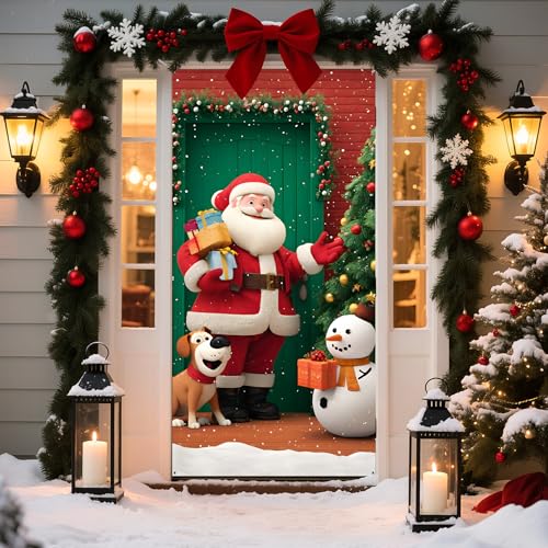 BVBOX Weihnachtstürabdeckung, 89,9 x 179,8 cm, Weihnachtsmannwelpe, Willkommens-Weihnachten, Haustürdekoration, dekoratives Weihnachtsbanner für Zuhause, Klassenzimmer, Weihnachtsdekoration BVBOX Weihnachtstürabdeckung, 89,9 x 179,8 cm, Weihnachtsmannwelpe, Willkommens-Weihnachten, Haustürdekoration, dekoratives Weihnachtsbanner für Zuhause, Klassenzimmer, Weihnachtsdekoration von BVBOX