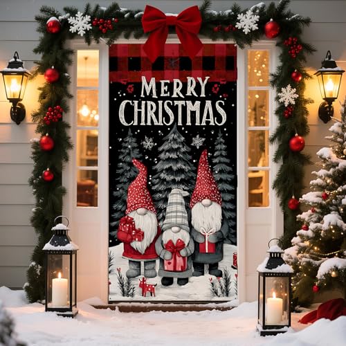BVBOX Weihnachtstürabdeckung, 89,9 x 179,8 cm, Weihnachtswichtel, Willkommens-Weihnachten, Haustürdekoration, dekoratives Weihnachtsbanner für Zuhause, Klassenzimmer, Weihnachtsdekoration BVBOX Weihnachtstürabdeckung, 89,9 x 179,8 cm, Weihnachtswichtel, Willkommens-Weihnachten, Haustürdekoration, dekoratives Weihnachtsbanner für Zuhause, Klassenzimmer, Weihnachtsdekoration von BVBOX
