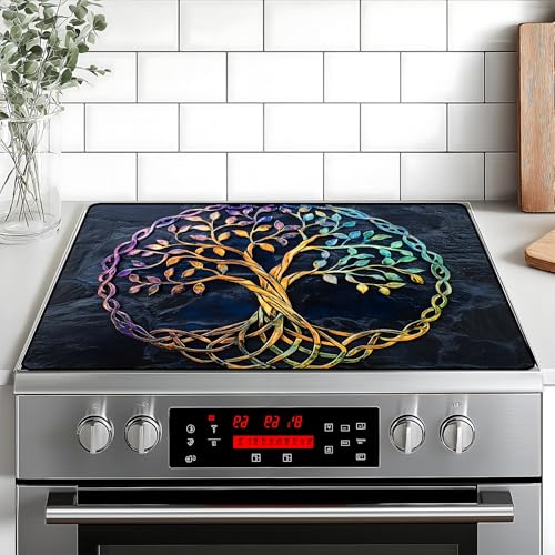 Herdplattenabdeckung für Heimdekoration, Küchenpad, antihaftbeschichtet, waschbar, Herdschutz, hält den Herd sauber, 71,1 x 50,8 cm (Baum des Lebens) von BVBOX