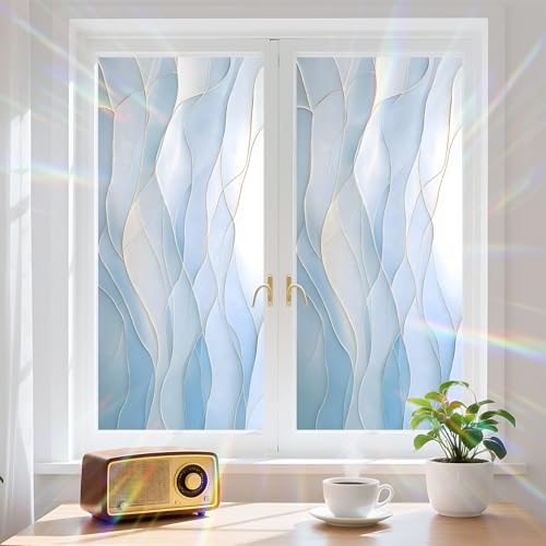 Sichtschutzfolie für Fenster, Milchglas, Fensterfolie, statische Glasfolie, nicht klebend, für Zuhause, Tür, dekorative Frostabdeckung, 45 x 99,8 cm Sichtschutzfolie für Fenster, Milchglas, Fensterfolie, statische Glasfolie, nicht klebend, für Zuhause, Tür, dekorative Frostabdeckung, 45 x 99,8 cm von BVBOX