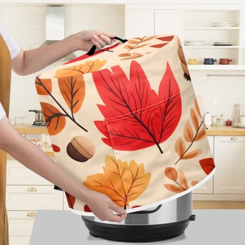Staubschutz für Küchengeräte für 3–6–8 Quart Instant Pot, Schnellkochtopf, Luftfritteuse und Schmortopf, dekorativer Gerätestaubschutz mit Tragegriff oben und Aufbewahrungstaschen (Blumen-2, 6 Quart) von BVBOX