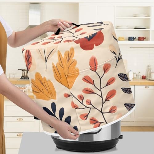 Staubschutz für Küchengeräte mit Blumenmuster für 3 Quart Instant Pot, Schnellkochtopf, Luftfritteuse und Schmortopf, dekorativer Gerätestaubschutz mit Tragegriff oben und Aufbewahrungstaschen von BVBOX