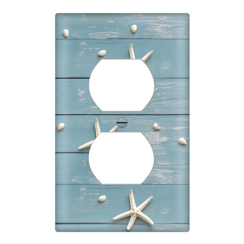 Stern-Aquarell-Steckdosenabdeckungen, dekorative Duplex-Wandplatten, Standardgröße 11,4 x 7 cm, Schalterplatte, dekorative elektrische Steckdosenabdeckungen (Duplex-Steckdose) von BVBOX