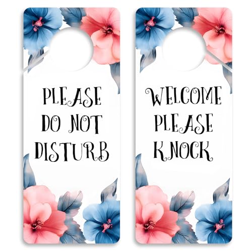 Türschild mit Aufschrift "Please Do Not Disturb" und "Welcome Please Knock", 2 Stück, doppelseitig, 2 Stück von BVBOX