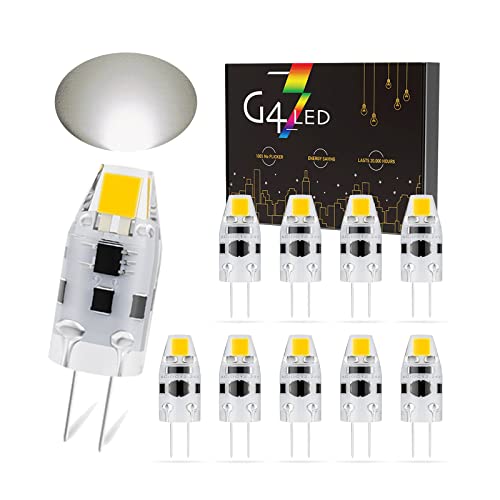 10 Stück G4 LED Lampen,2W LED Birnen ersetzt 20W Halogenlampen,180LM, AC/DC 12-24V, Dimmbar, G4 LED Birne Stiftsockellampe Glühbirnen (Color : Natural White) von BVCL