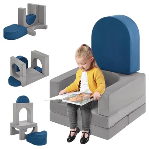 7-teiliges modulares Schaumstoff-Spielsofa, Schaumstoffcouch for Kinder, umwandelbares Kleinkinder-Sofa-Set for Bauen von Festungen von BVCL