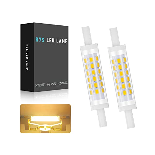 BVCL 5W R7s led 78mm dimmbar Lampen,IC konstante Strom Glühbirne Kein Strobe,Warmweiß 3000K,AC100-230V 500lm, Äquivalente R7s 78 mm 45W Halogenlampen (2er Pack) (Color : 78mm) von BVCL