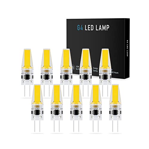 BVCL G4 LED Lampen, Naturweiß 4000K, 3W LED Licht, äquivalent zu 30W Halogen, 270LM, AC/DC 12-24V, dimmbare G4 LED-Lampe, 10 Pack (Color : Natural White) von BVCL