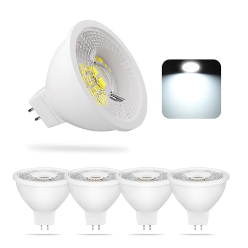 BVCL GU5.3 MR16 LED 7W, Dimmbar Lampen, Ersetzt 50W Halogen Lampen, 650lm AC/DC 190-260V Flimmerfrei, MR16 LED Spot Light Glühbirnen 5 Stück (Color : Cool White 6500K) von BVCL