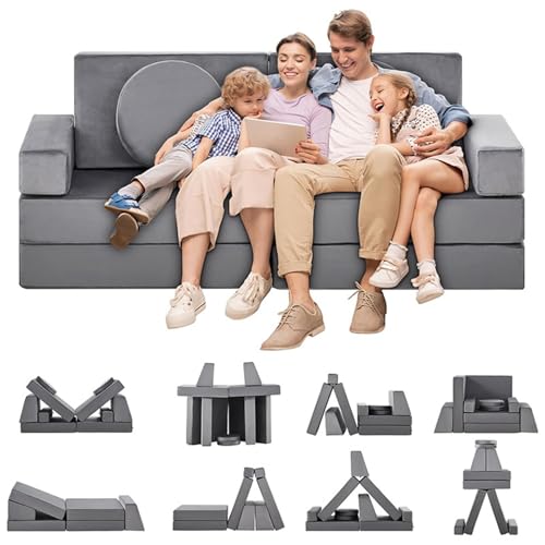 BVCL Kindersofa, 10-teiliger Bausatz, umbaubares Schaumstoff-Kindersofa von BVCL