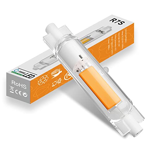 BVCL R7S LED 78mm, 7W Warmweiß 3000K Dimmbar R7S LED COB Lampen 700LM AC 220-240V, Ersatz Für 70W J78 R7S Halogenlampen, Kein Flackern, 1 Stück von BVCL
